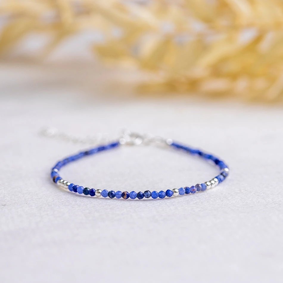 Lapis Lazuli Bracelet – Dainty Crystal Jewellery With Sterling Silver(Lapis Lazuli Bracelet Dainty) 1 Lapis Lazuli Bracelet – Dainty Crystal Jewellery With Sterling Silver(Lapis Lazuli Bracelet Dainty)