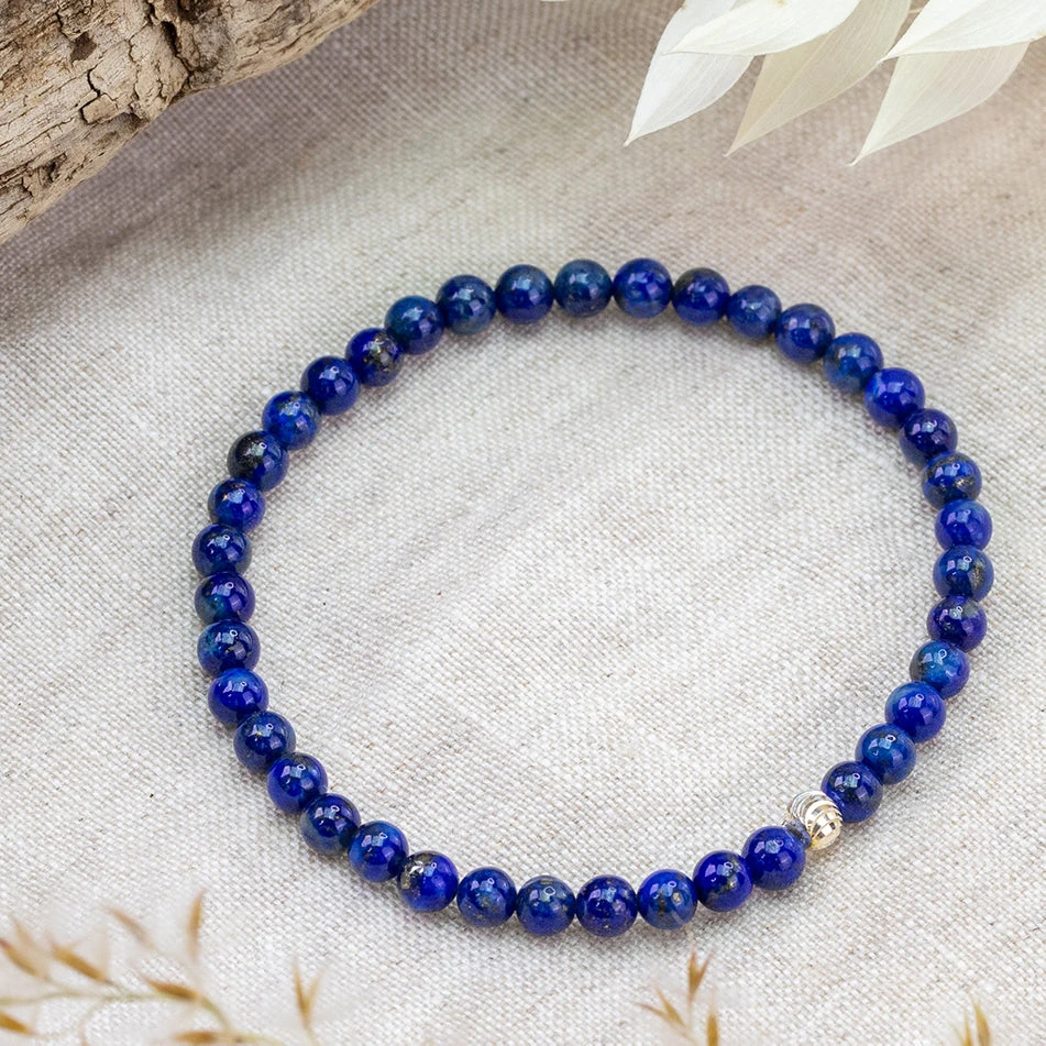 Lapis Lazuli Gemstone Bracelet 4mm(Lapis Lazuli Healing Bracelet) 2 Lapis Lazuli Gemstone Bracelet 4mm(Lapis Lazuli Healing Bracelet) - Image 2