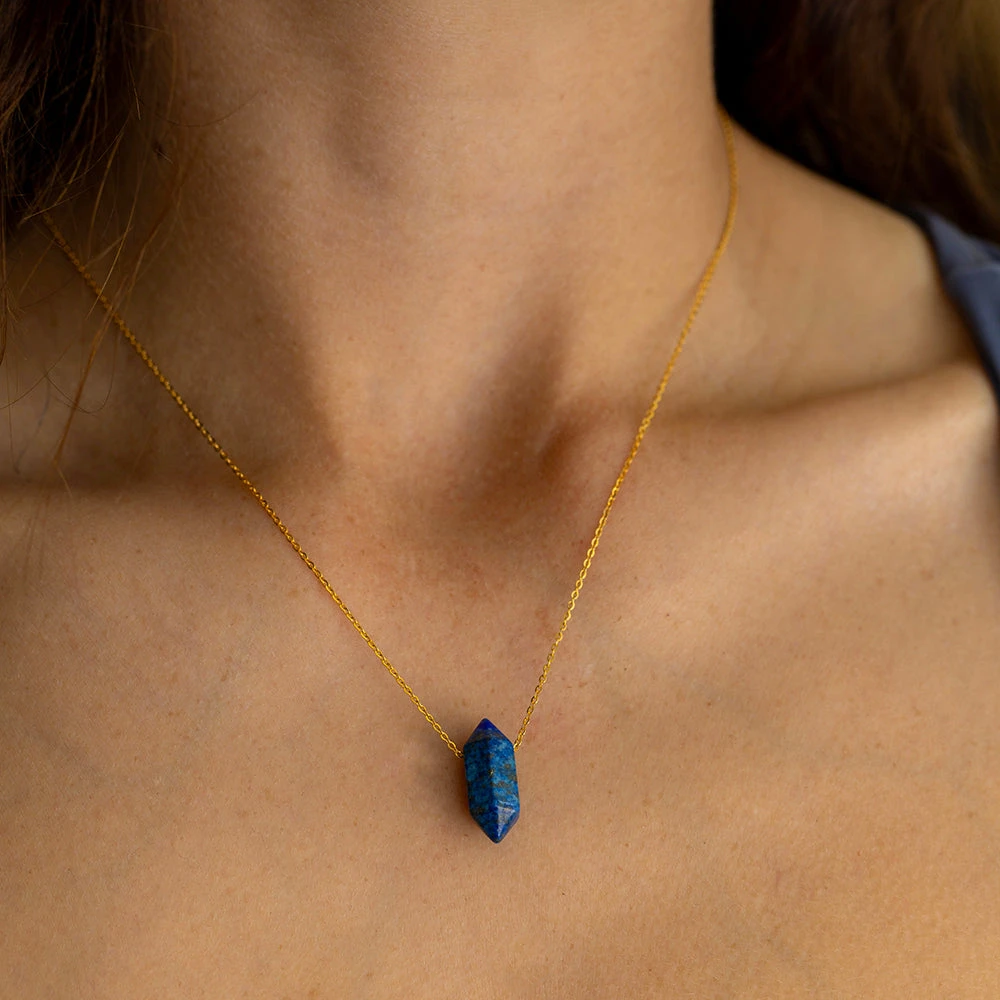 Lapis Lazuli Necklace – Polished Point Pendant – Healing Crystal For Courage(Lapis Lazuli Point Pendant Courage To Shine) 2 Lapis Lazuli Necklace – Polished Point Pendant – Healing Crystal For Courage(Lapis Lazuli Point Pendant Courage To Shine) - Image 2