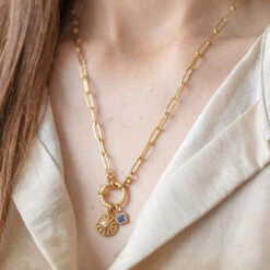 Paperclip Spring Loaded Clasp Chain(Paperclip Spring Loaded Clasp Chain) -Djuna Jewelry Store large keeper necklace 2