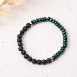 Nature's Balance Malachite And Lava Stone Bracelet 6mm(Malachite And Lava Stone Gemstone Bracelet 6mm) 5 Nature's Balance Malachite And Lava Stone Bracelet 6mm(Malachite And Lava Stone Gemstone Bracelet 6mm) -Djuna Jewelry Store lava malachite bracelet
