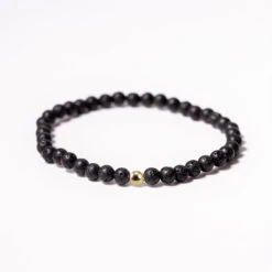 Lava Stone Gemstone Bracelet 4mm(Lava Stone Gemstone Bracelet 4mm 2) 5 Lava Stone Gemstone Bracelet 4mm(Lava Stone Gemstone Bracelet 4mm 2) -Djuna Jewelry Store lava stone bracelet gold