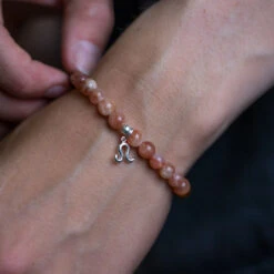 Leo Birthstone Bracelet – Gemstones With Sterling Silver Zodiac Charm(Leo Gemstone Duet Bracelet) -Djuna Jewelry Store leo bracelet 3