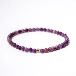 Lepidolite Gemstone Bracelet – 4mm Healing Crystal Beads For Anxiety & Calm(Lepidolite Gemstone Bracelet 4mm) -Djuna Jewelry Store lepidolite bracelet gold