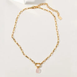 Listen To Your Heart - Rose Quartz Necklace(Listen To Your Heart Rose Quart Necklace) 9 Listen To Your Heart - Rose Quartz Necklace(Listen To Your Heart Rose Quart Necklace) -Djuna Jewelry Store listen to your heart 2b