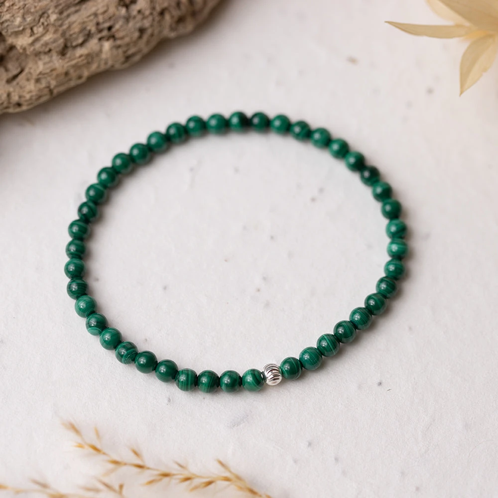 Malachite Gemstone Bracelet 4mm(Malachite Gemstone Bracelet 4mm) 2 Malachite Gemstone Bracelet 4mm(Malachite Gemstone Bracelet 4mm) - Image 2