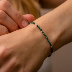 Malachite Bracelet – Dainty Crystal Jewellery With Sterling Silver(Malachite Bracelet Dainty)