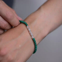 Heart Healer Gemstone Braceletwith Malachite And Rose Quartz 4mm Beads(Heart Healer Gemstone Bracelet 4mm) 5 Heart Healer Gemstone Braceletwith Malachite And Rose Quartz 4mm Beads(Heart Healer Gemstone Bracelet 4mm) -Djuna Jewelry Store malachite rose quartz 3