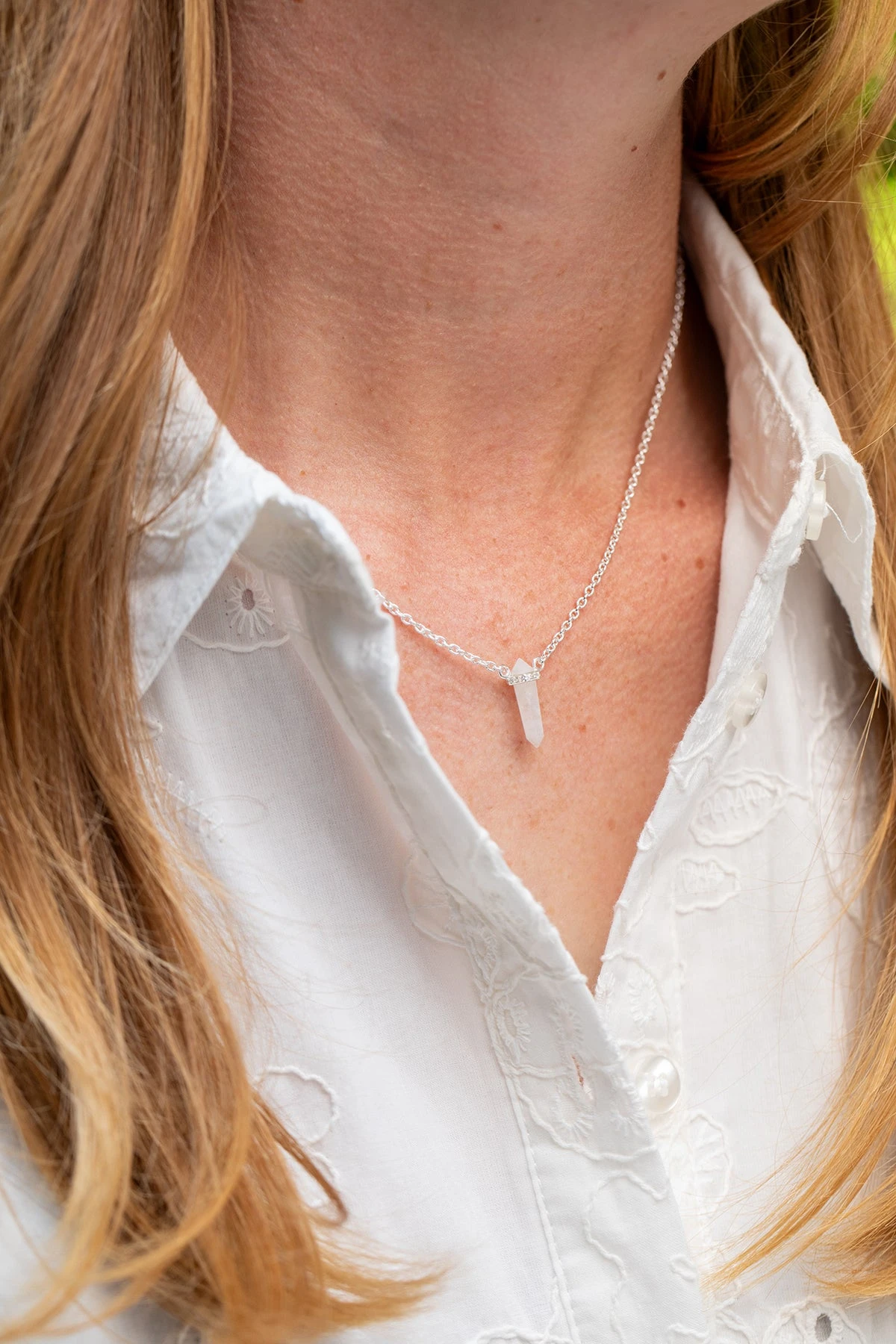 Rainbow Moonstone Crystal Radiance Sterling Silver Necklace(Moonstone Radiance Necklace) 2 Rainbow Moonstone Crystal Radiance Sterling Silver Necklace(Moonstone Radiance Necklace) - Image 2