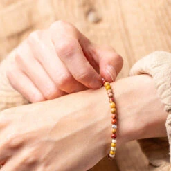 Mookaite Jasper Gemstone Bracelet 4mm(Mookaite Jasper Bracelet) -Djuna Jewelry Store model mookaite