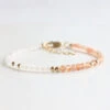 Moonstone & Sunstone Cancer Birthstone Bracelet – Dainty Faceted Beads, Handmade Jewellery(Moonstone Sunstone Dainty Bracelet)
