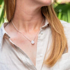 Ethereal Rainbow Moonstone Sterling Silver Necklace(Ethereal Moonstone Necklace)