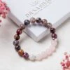 Pink Tourmaline & Rose Quartz Gemstone Dreamweave Bracelet 8mm Beads(Pink Tourmaline Dreamweave Bracelet 8mm)