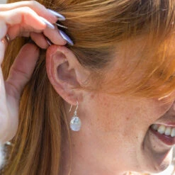 Rainbow Moonstone Earrings - Celestial Drops In Sterling Silver(Celestial Drop Moonstone Earrings) -Djuna Jewelry Store moonstone earrings 2 1