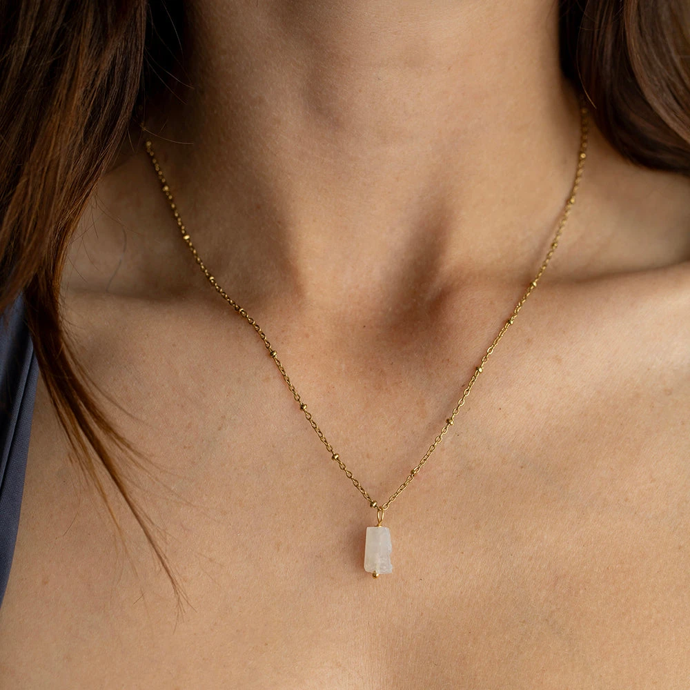 Rainbow Moonstone Necklace – Raw Crystal Pendant – Goddess Energy Healing Jewellery(Rainbow Moonstone Raw Stone Necklace Goddess) 2 Rainbow Moonstone Necklace – Raw Crystal Pendant – Goddess Energy Healing Jewellery(Rainbow Moonstone Raw Stone Necklace Goddess) - Image 2