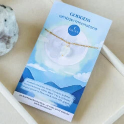 Rainbow Moonstone Necklace – Raw Crystal Pendant – Goddess Energy Healing Jewellery(Rainbow Moonstone Raw Stone Necklace Goddess)