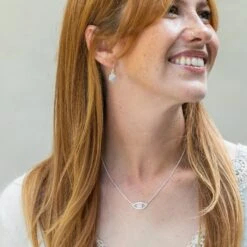 Rainbow Moonstone Celestial Guardian Sterling Silver Necklace(Celestial Guardian Necklace Rainbow Moonstone) -Djuna Jewelry Store moonstone set