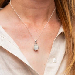 Rainbow Moonstone Sterling Silver Enchantment Crystal Pendant(Moonstone Enchantment Pendant)