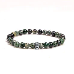 Men's Moss Agate Gemstone Bracelet 6mm(Mens Moss Agate Gemstone Bracelet 6mm)