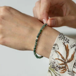Moss Agate Gemstone Bracelet 4mm(Moss Agate Healing Bracelet) 7 Moss Agate Gemstone Bracelet 4mm(Moss Agate Healing Bracelet) -Djuna Jewelry Store moss agate 4mm