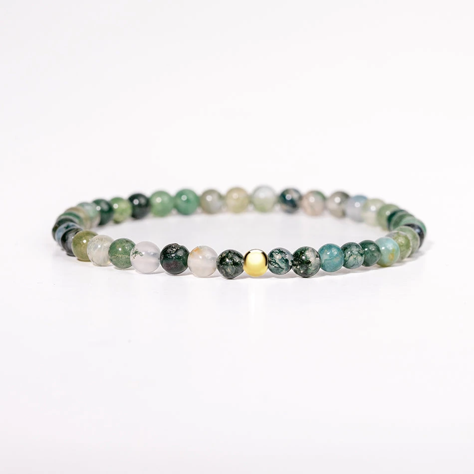 Moss Agate Gemstone Bracelet 4mm(Moss Agate Healing Bracelet) 1 Moss Agate Gemstone Bracelet 4mm(Moss Agate Healing Bracelet)