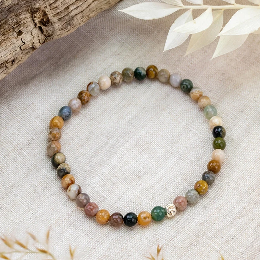 Ocean Jasper Gemstone Bracelet 4mm(Ocean Jasper Healing Bracelet) 2 Ocean Jasper Gemstone Bracelet 4mm(Ocean Jasper Healing Bracelet) - Image 2