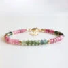 Rainbow Tourmaline Scorpio Birthstone Bracelet – Dainty Faceted Beads, Handmade Jewellery(Tourmaline Dainty Bracelet)