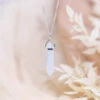 Opalite Point Pendant – Sterling Silver Crystal Energy Necklace(Opalite Sterling Silver Point Pendant)
