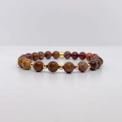 Petrified Wood Gemstone Bracelet β 8mm Healing Beads For Grounding & Stability(Petrified Wood Gemstone Bracelet 8mm)
