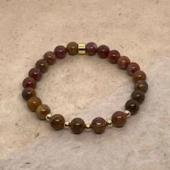 Petrified Wood Gemstone Bracelet – 8mm Healing Beads For Grounding & Stability(Petrified Wood Gemstone Bracelet 8mm) -Djuna Jewelry Store petrified wood 8mm bracelet 3