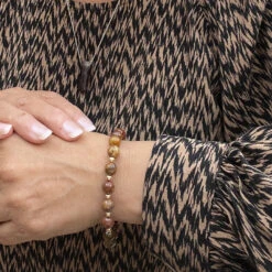 Petrified Wood Gemstone Bracelet – 8mm Healing Beads For Grounding & Stability(Petrified Wood Gemstone Bracelet 8mm) -Djuna Jewelry Store petrified wood 8mm bracelet model