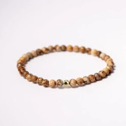 Picture Jasper Gemstone Bracelet 4mm(Picture Jasper Healing Bracelet) -Djuna Jewelry Store picture jasper bracelet