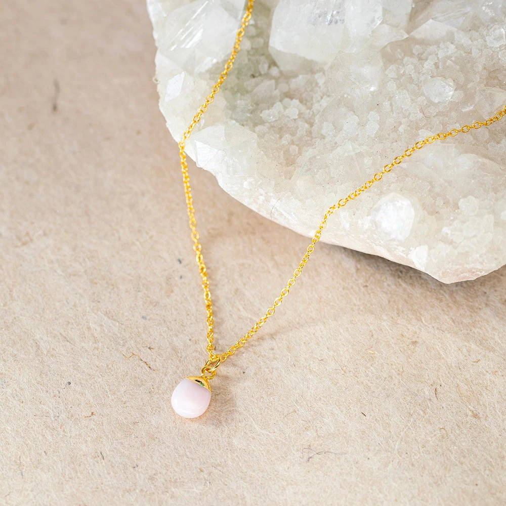 Pink Opal Necklace – Silver Dipped Teardrop Pendant – Emotional Healing Stone(Pink Opal Tumbled Silver Dipped Teardrop Pendant Gentle Healing) 2 Pink Opal Necklace – Silver Dipped Teardrop Pendant – Emotional Healing Stone(Pink Opal Tumbled Silver Dipped Teardrop Pendant Gentle Healing) - Image 2