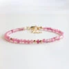 Pink Tourmaline Scorpio Birthstone Bracelet – Dainty Faceted Beads, Handmade Jewellery(Pink Tourmaline Dainty Bracelet)