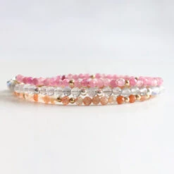 Pink Tourmaline Scorpio Birthstone Bracelet – Dainty Faceted Beads, Handmade Jewellery(Pink Tourmaline Dainty Bracelet) 7 Pink Tourmaline Scorpio Birthstone Bracelet – Dainty Faceted Beads, Handmade Jewellery(Pink Tourmaline Dainty Bracelet) -Djuna Jewelry Store pink tourmaline stacking 4