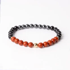 Strength & Stability: Red Jasper, Black Tourmaline & Hematite Gemstone Bracelet(The Power Of 3 Tourmaline Hematite And Red Jasper) 5 Strength & Stability: Red Jasper, Black Tourmaline & Hematite Gemstone Bracelet(The Power Of 3 Tourmaline Hematite And Red Jasper) -Djuna Jewelry Store power of 3 redjasper