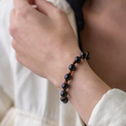 Success & Prosperity Bracelet With Black Tourmaline And Tiger's Eye Beads(Happy Go Lucky Power Bracelet) 6 Success & Prosperity Bracelet With Black Tourmaline And Tiger's Eye Beads(Happy Go Lucky Power Bracelet) -Djuna Jewelry Store protection bracelet