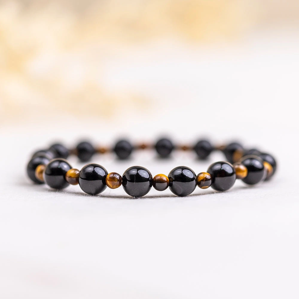 Success & Prosperity Bracelet With Black Tourmaline And Tiger's Eye Beads(Happy Go Lucky Power Bracelet) 2 Success & Prosperity Bracelet With Black Tourmaline And Tiger's Eye Beads(Happy Go Lucky Power Bracelet) - Image 2