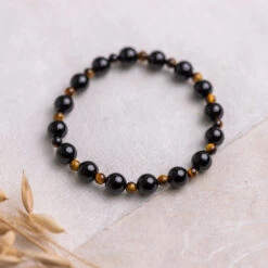 Success & Prosperity Bracelet With Black Tourmaline And Tiger's Eye Beads(Happy Go Lucky Power Bracelet)