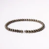 Pyrite Gemstone Bracelet – 4mm Beads With Sterling Silver Accent(Pyrite Healing Bracelet)