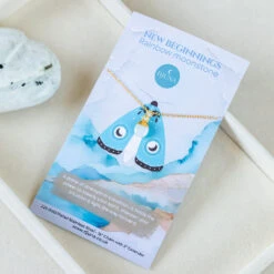 Rainbow Moonstone Necklace - Tumbled Teardrop Pendant - New Beginnings(Rainbow Moonstone Tumbled Stone Necklace New Beginnings)