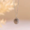 Natural Labradorite Necklace With Threaded Pendant(Natural Labradorite Necklace)