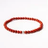Red Jasper Gemstone Bracelet – 4mm Beads With Sterling Silver Accent(Red Jasper Healing Bracelet)