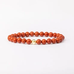 Red Jasper Beaded Bracelet – Essential 6mm Gemstone Healing Crystal Jewellery(Red Jasper Essential Bracelet 6mm) -Djuna Jewelry Store red jasper bracelet gold