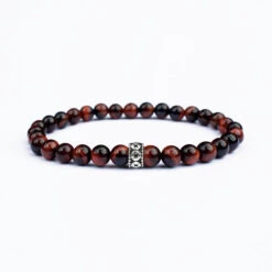 Men's Red Tiger's Eye Gemstone Bracelet 6mm(Mens Red Tigers Eye Gemstone Bracelet)