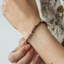 Rhodonite Gemstone Bracelet 4mm(Rhodonite Healing Bracelet) -Djuna Jewelry Store rhodonite 4mm