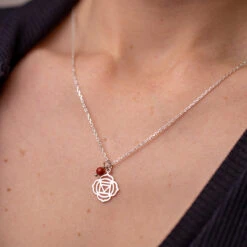 Root Chakra Necklace - Red Jasper Crystal Charm(Root Chakra Necklace With Red Jasper)