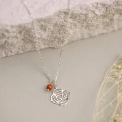 Root Chakra Necklace - Red Jasper Crystal Charm(Root Chakra Necklace With Red Jasper) -Djuna Jewelry Store root chakra necklace