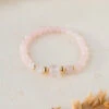 Open Heart Rose Quartz Gemstone Bracelet 6mm(Open Heart Gemstone Bracelet 6mm)