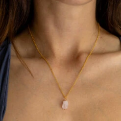 Raw Rose Quartz Pendant Necklace – Healing Crystal Jewellery For Self-Love(Rose Quartz Necklace You Are Held) 5 Raw Rose Quartz Pendant Necklace – Healing Crystal Jewellery For Self-Love(Rose Quartz Necklace You Are Held) -Djuna Jewelry Store rose quartz 2